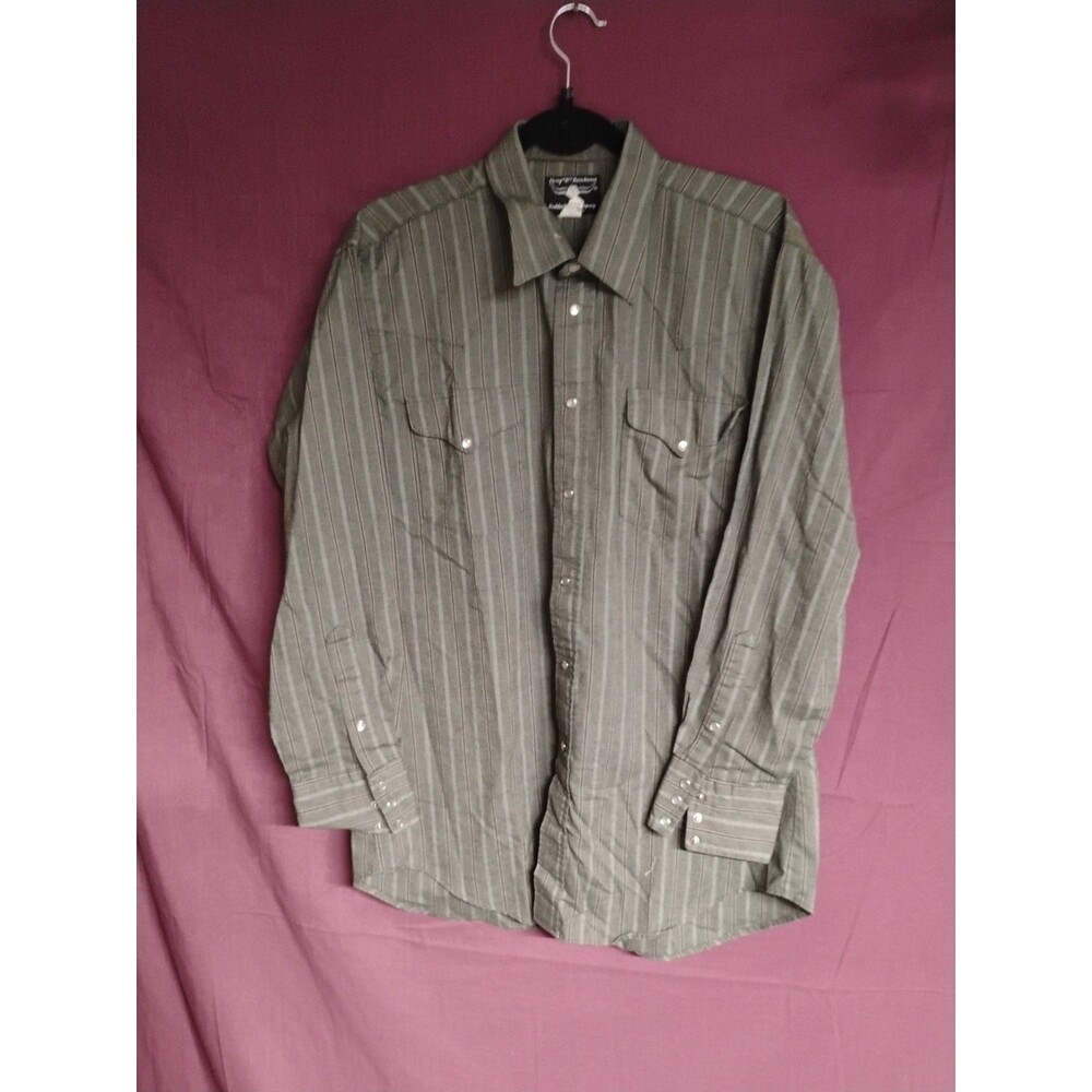 Flying R Ranchwear Western Mens Shirt Pearl Snaps 16-1/2 X 34 Rodeo Cowboy